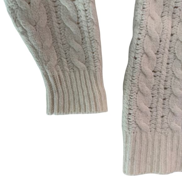 Daily Drills Fisherman Sweater Women's XS/S Wool Alpaca Crewneck Cream Neutral - Picture 11 of 12